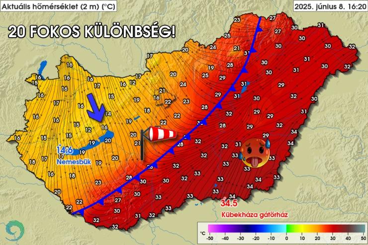 Durva: 20 fokos klnbsg alakult ki az orszgban vasrnap